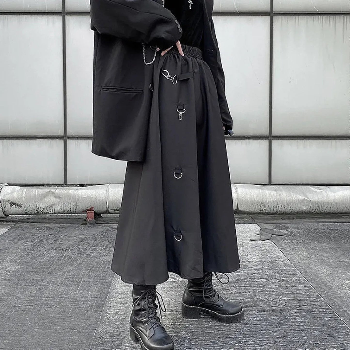 Buckle Irregular Gothic Street Skirt
