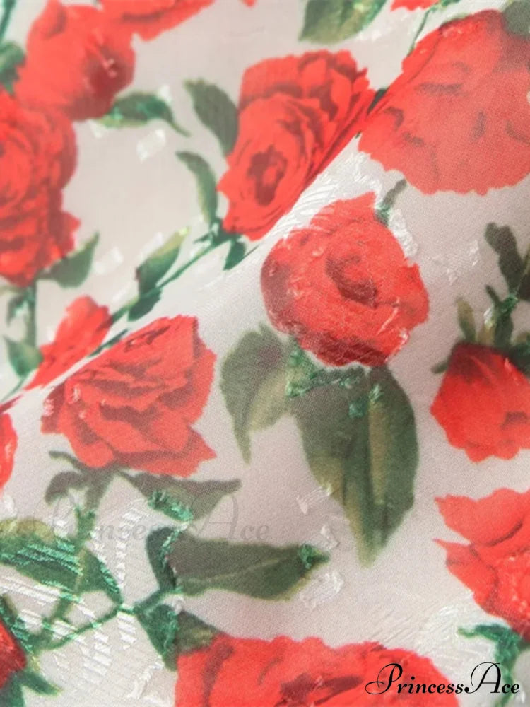 Bulgaria Roses Backless Mini Dress