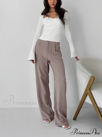 Business Pleat Wide Leg Dress Pants