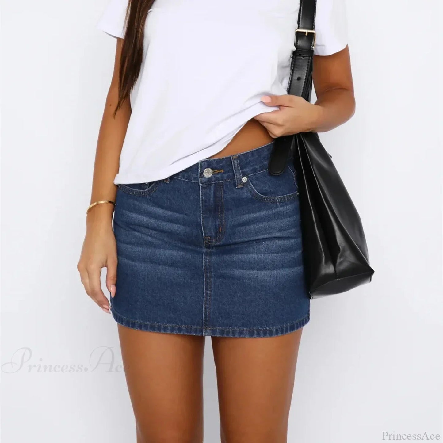 Button Up Slim Fit Denim Skirt