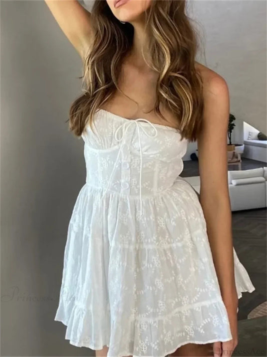 Buttoned Backless A-line Mini Dress