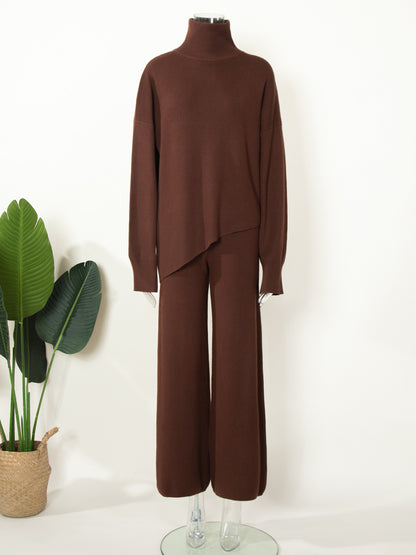 Knitted Long Sleeves Sweater and Pants Two Pieces Sets