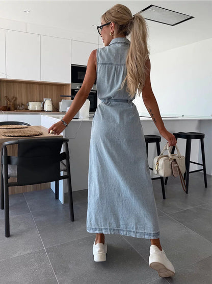 Belt Cool Denim Jumpsuits