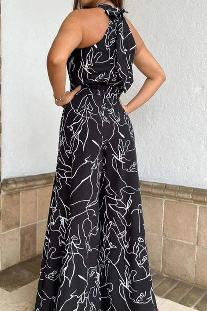 Broadway Abstract Print Halter Jumpsuit