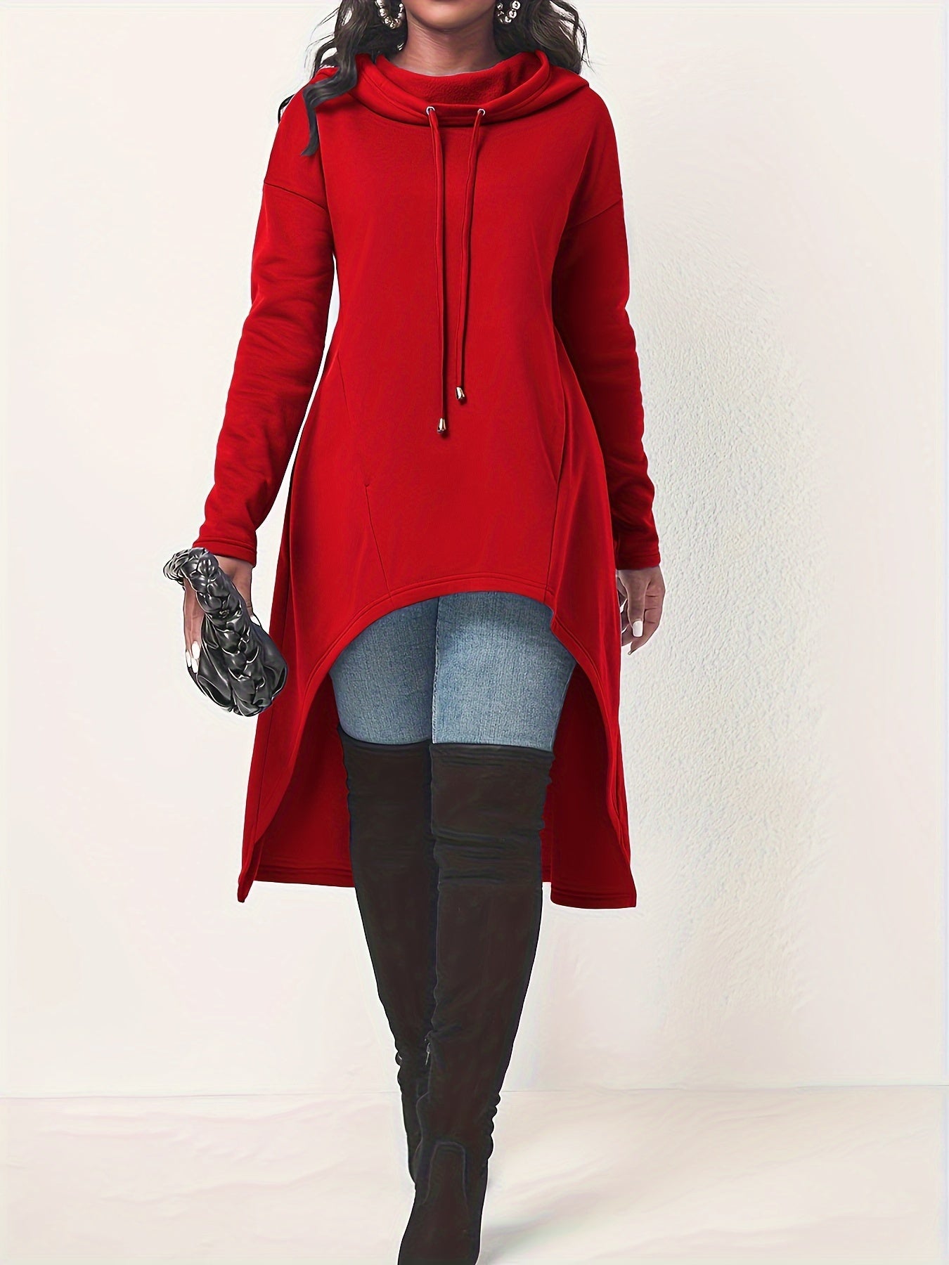 Long Sleeve Drawstring Hoodie Sweatshirt Kr0741