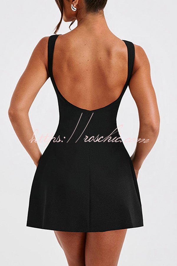 Cosmopolitan High Neck Scoop Back Bubble-shaped Mini Dress