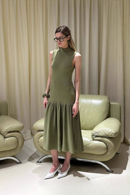 A Line Knit Maxi Dress
