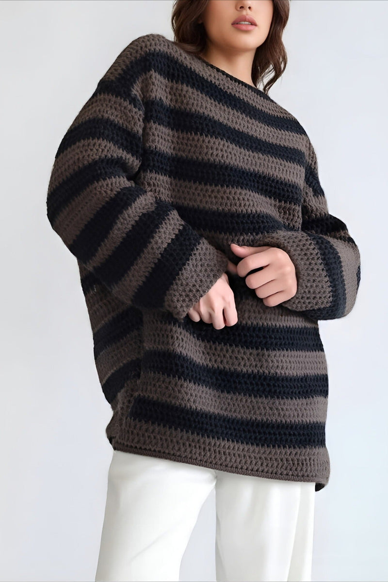 Striped Knit Loose Sweater