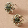 Bright Green Round Earrings