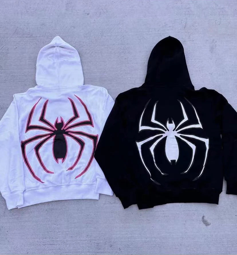 Y2k European Halloween Personalized ’s Hoodies and Hoodies Couples Large Spider Woman