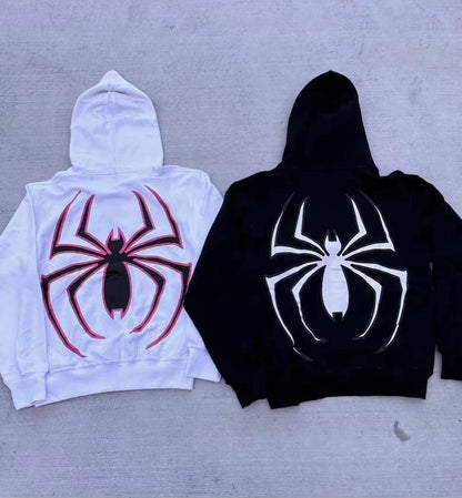Y2k European Halloween Personalized ’s Hoodies and Hoodies Couples Large Spider Woman
