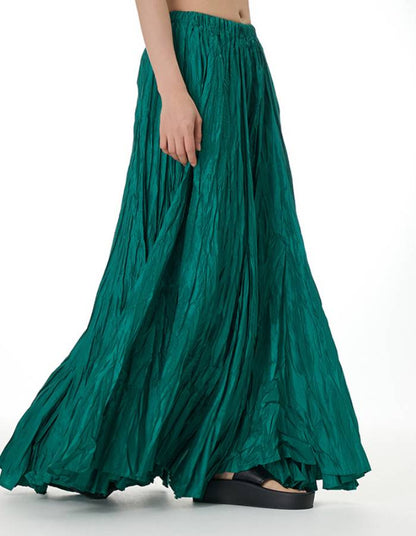 Flowing Draped Smocked Skirt