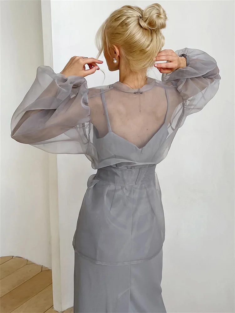 Mesh Holiday Cover Up Shirt V-neck Lace-up Beach Outwear Summer Cover Up