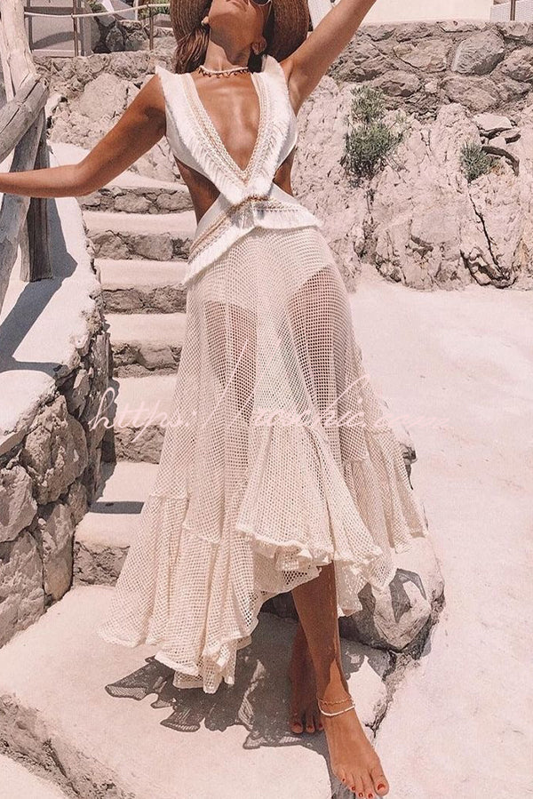 See-through Mesh Lace Resort Beach Skirt