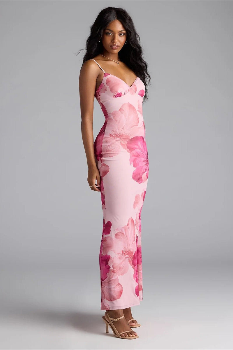 Cami Print Bodycon Maxi Dress