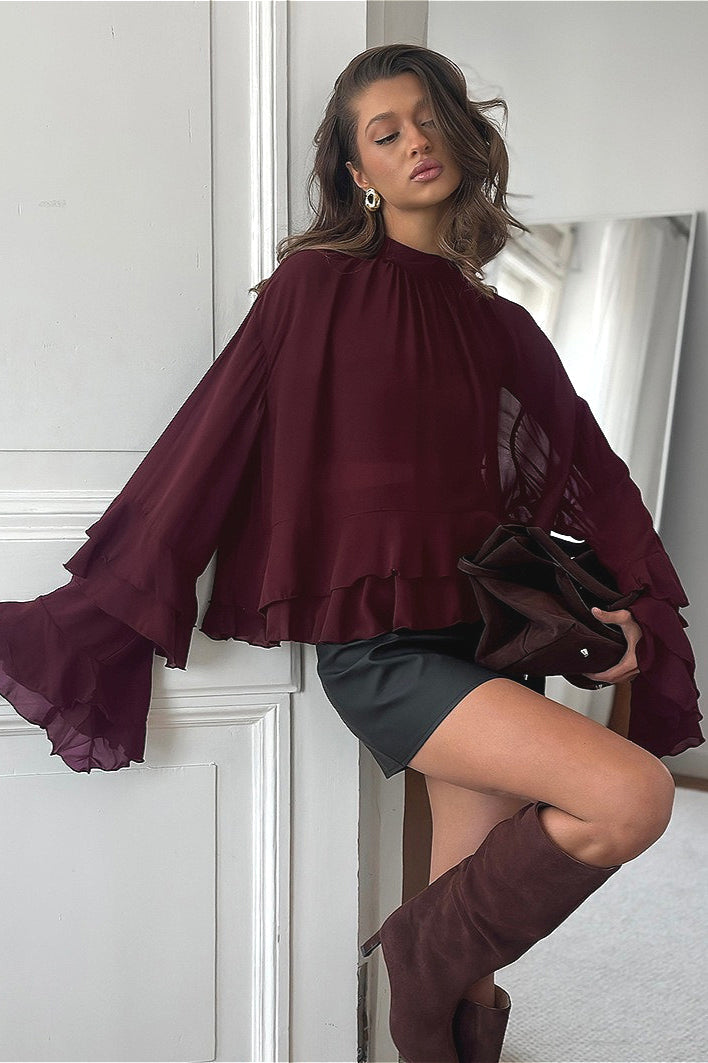Ruffled Chiffon Blouse