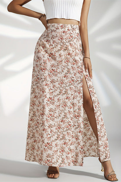 High Waist Split Slim Maxi Skirt