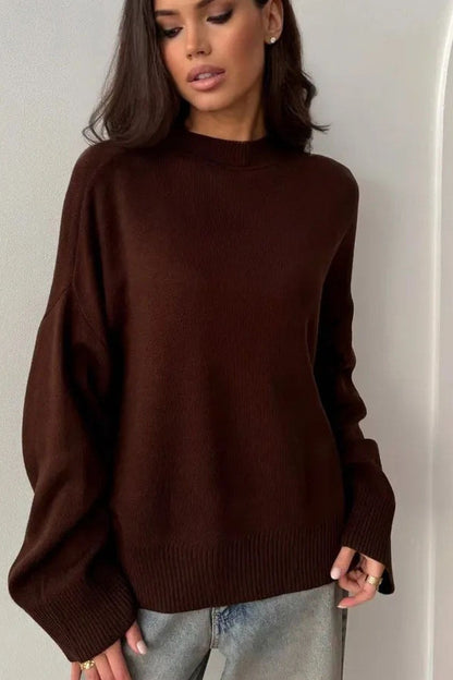 Oversized Crewneck Knit Sweater