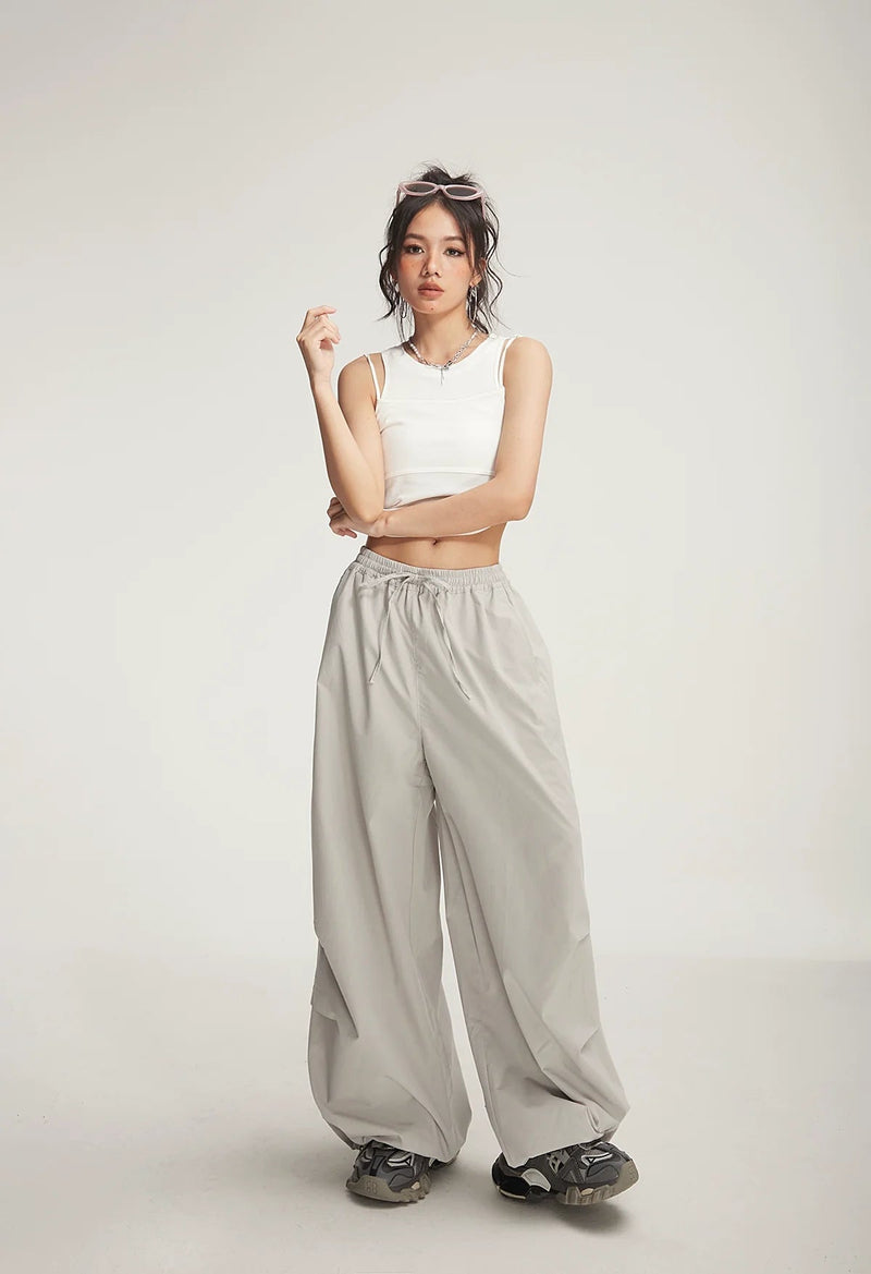 Balloon Drawstring Palazzo Pants