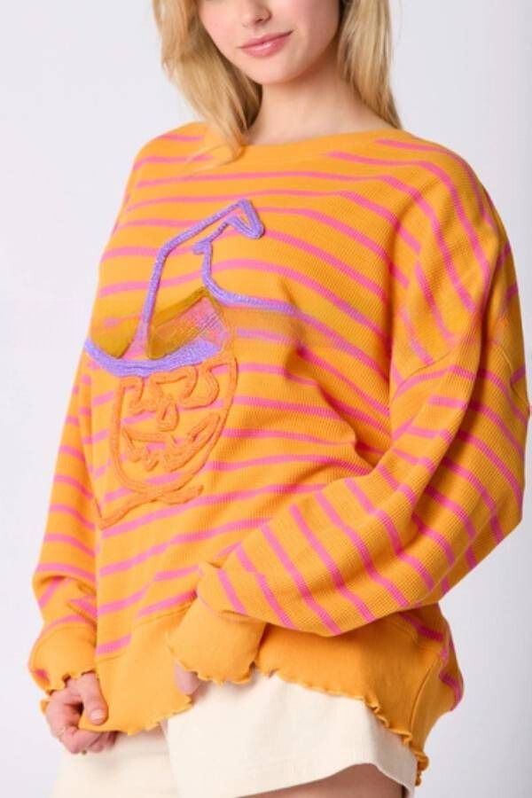 Halloween Ghost Embroidered Sweater Loose Top