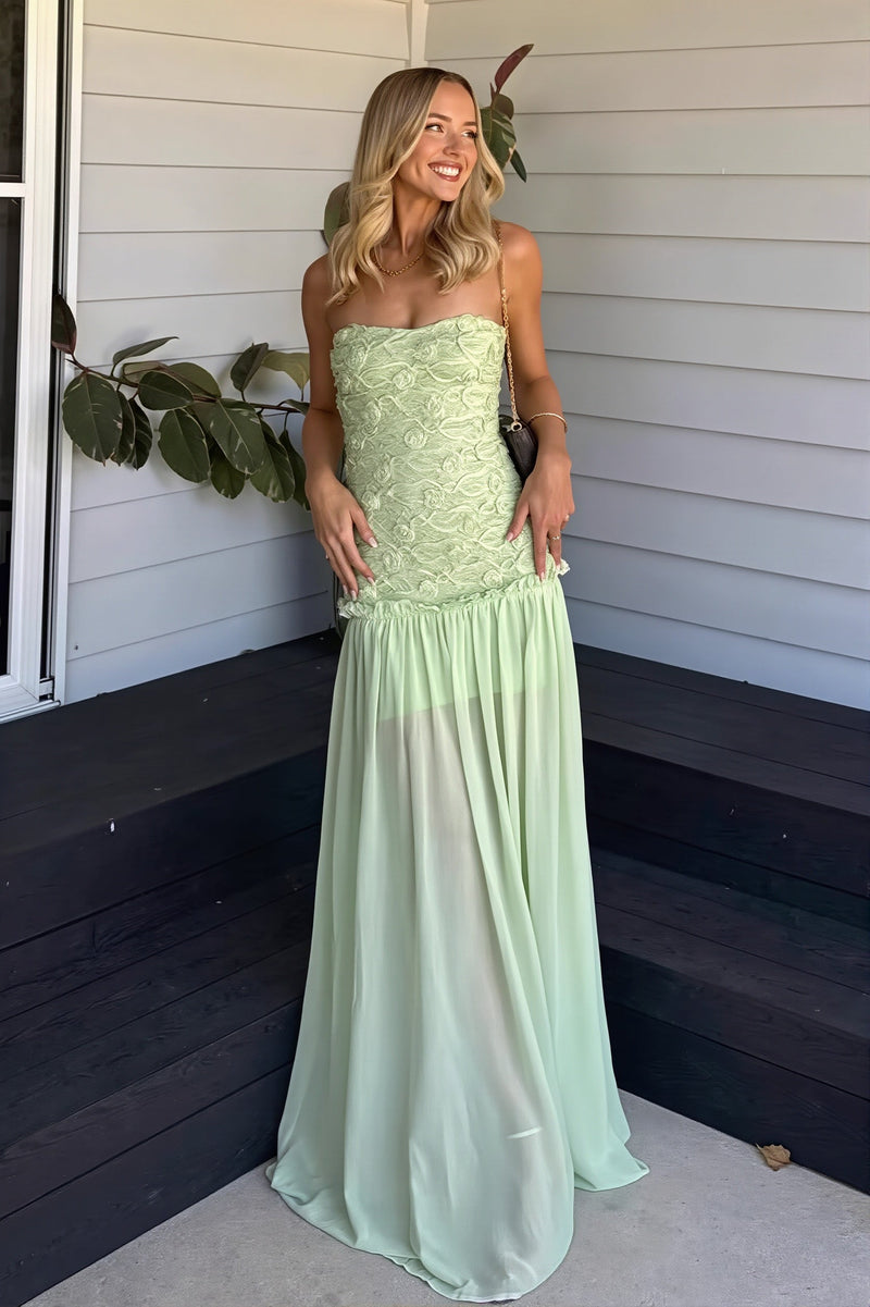 Chiffon Bandeau Cami Maxi Dress