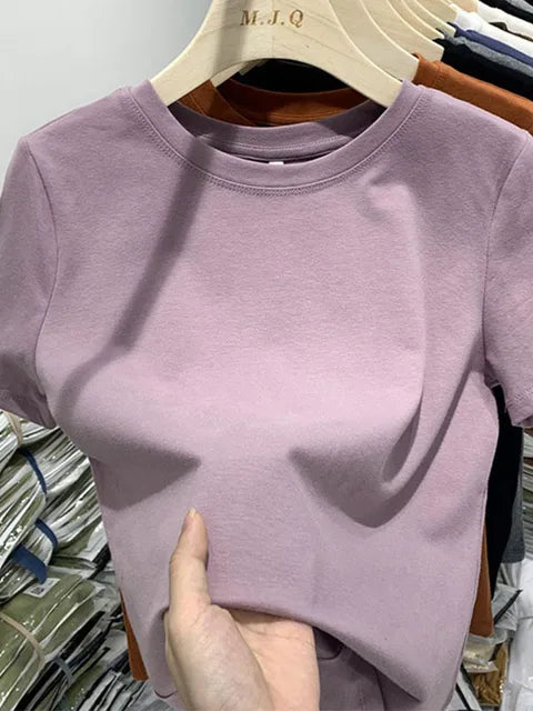 T Shirt T-shirt Woman Clothes Tops Cotton Tshirt Female Short Sleeve Spring Tee Y2k Top White