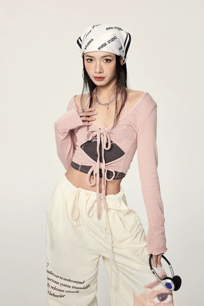 Tie Front Knit Cardigan