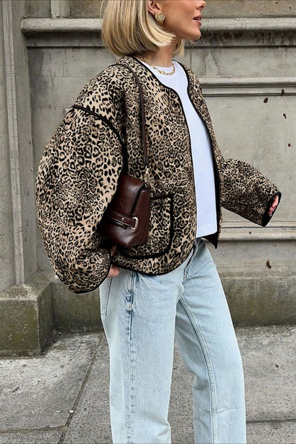 Style Animal Print Short Cardigan