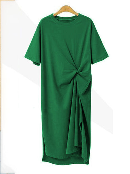 Original Color Irregularity Pleats Midi Dress