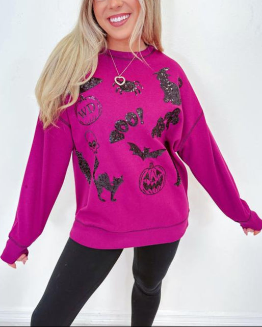 Sparkly Spells Sweatshirt-boysenberry