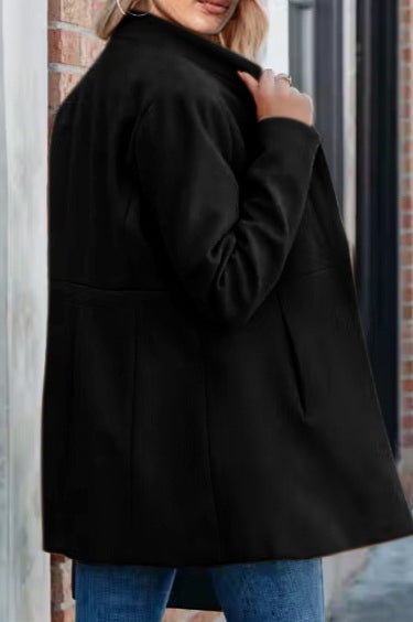 Brushed Wool Long Sleeve Coat