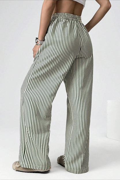 High Waist Striped Pants