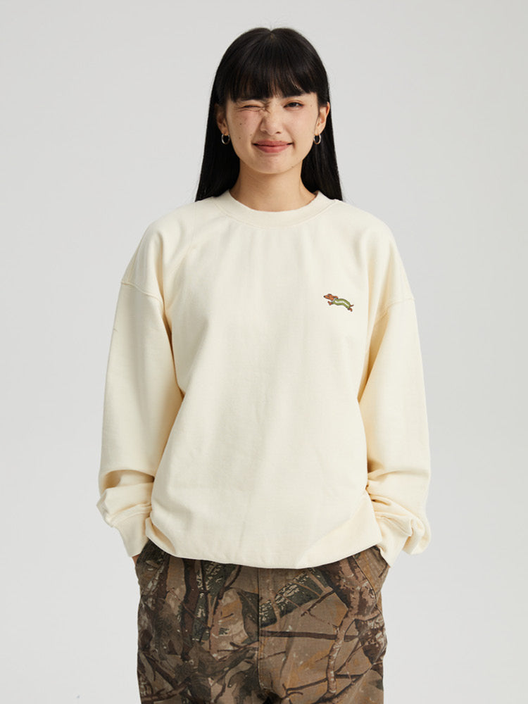 Playful Dachshund Running Printed Sweatshirt