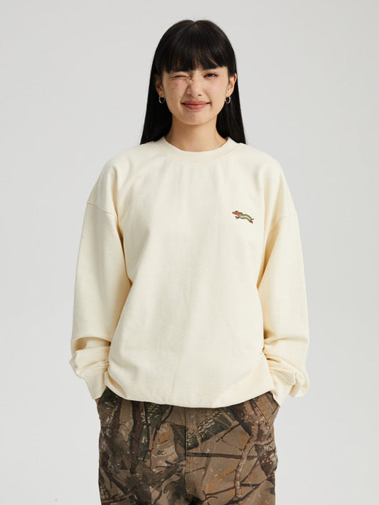 Playful Dachshund Running Printed Sweatshirt