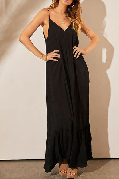 Kimonie Pocket Plain Maxi Dress