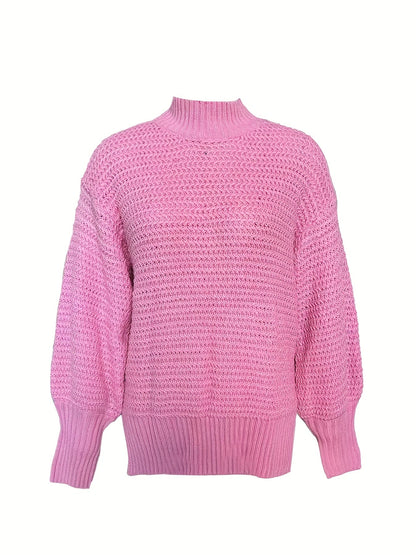 Mock Neck Chunky Knit Sweater Ey8521