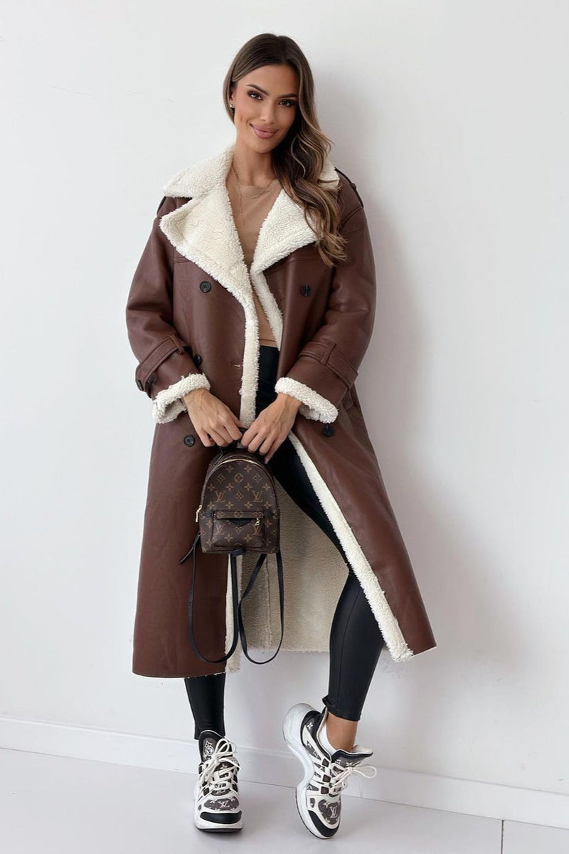Reversible Fleece Stand Collar Coat