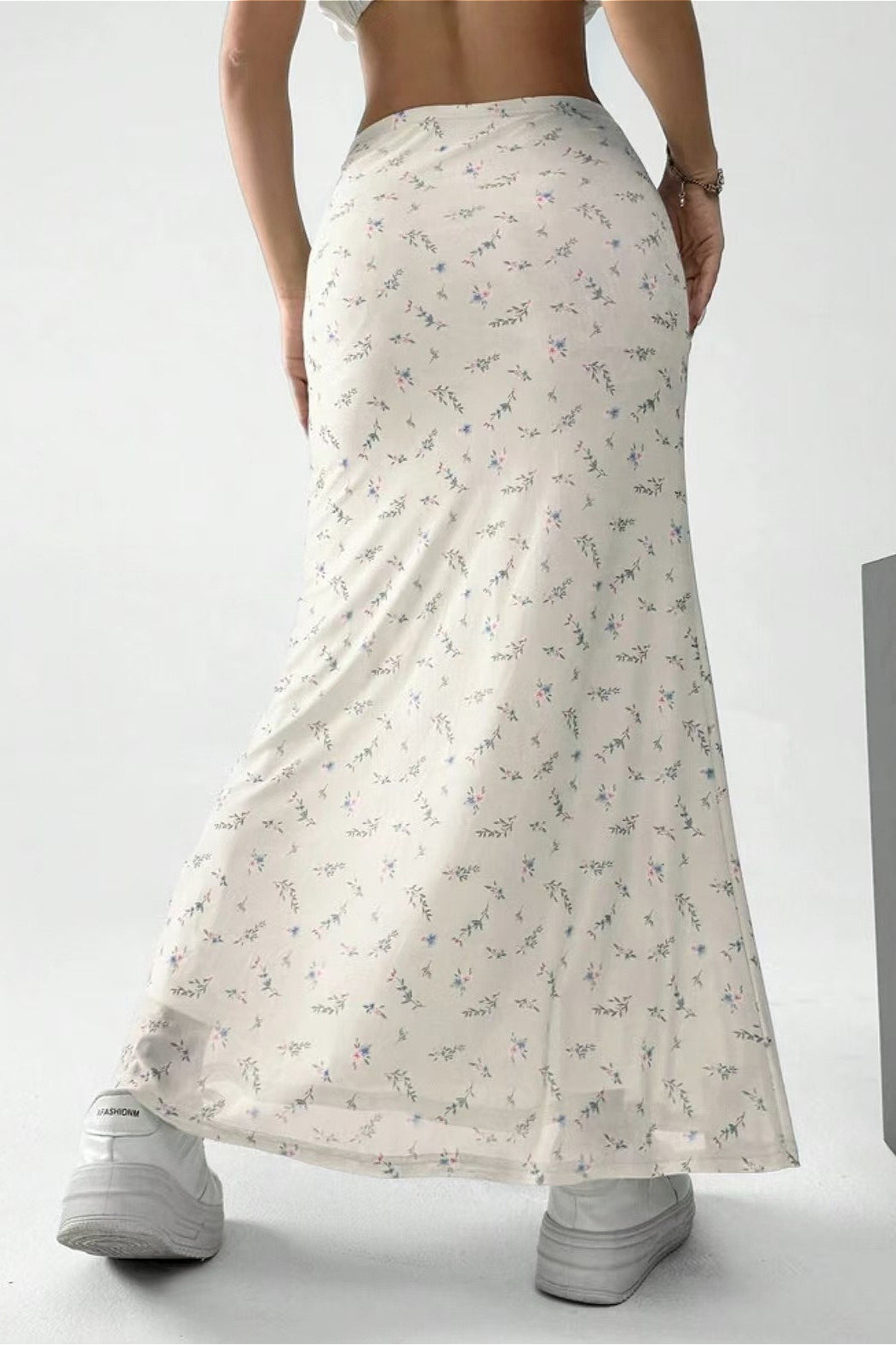 Satin A-line Midi Skirt