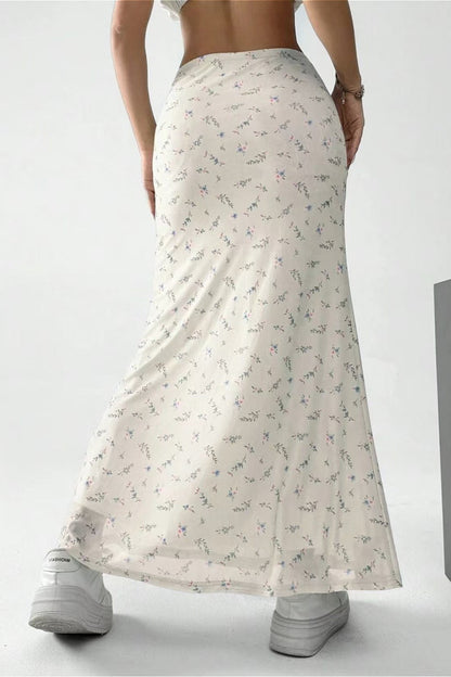 Satin A-line Midi Skirt