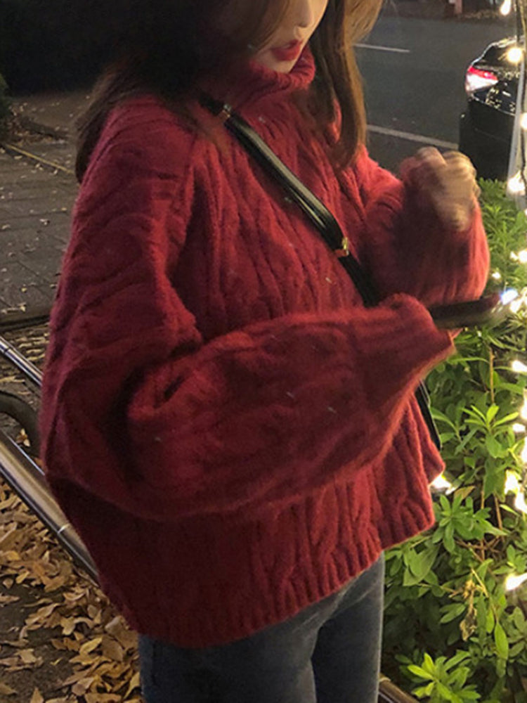 Loose Color Pullover Christmas Sweater