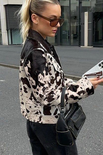 Print Long Sleeve Shirt Coat