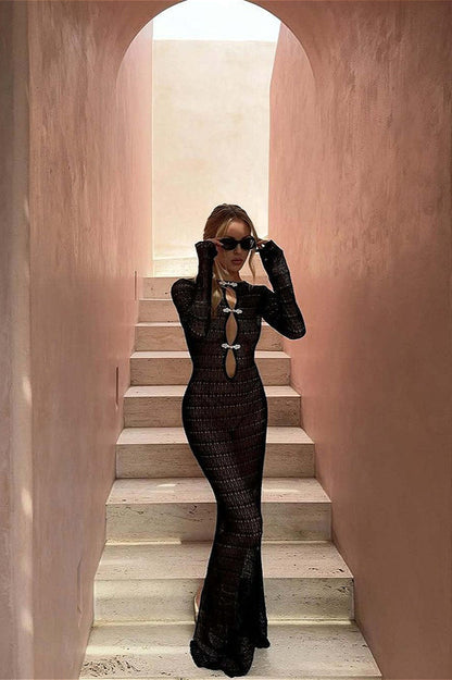 Backless Knit Maxi Dress