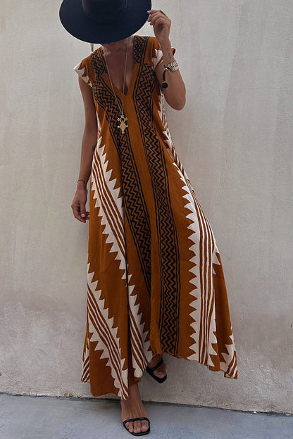 Beach Dates Print A-line Maxi Dress