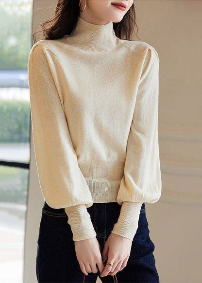 French Red High Neck Warm Cashmere Sweater Winter Ws008