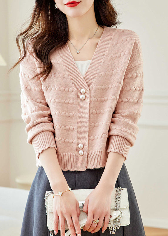 Vogue Green V Neck Button Knit Coat Fall Qc030