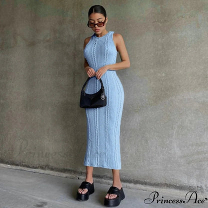 Cable Knit Stylish Tank Maxi Dress