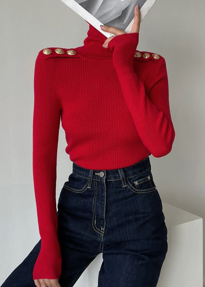 Black Hign Neck Patchwork Woolen Knit Sweaters Winter Rv023