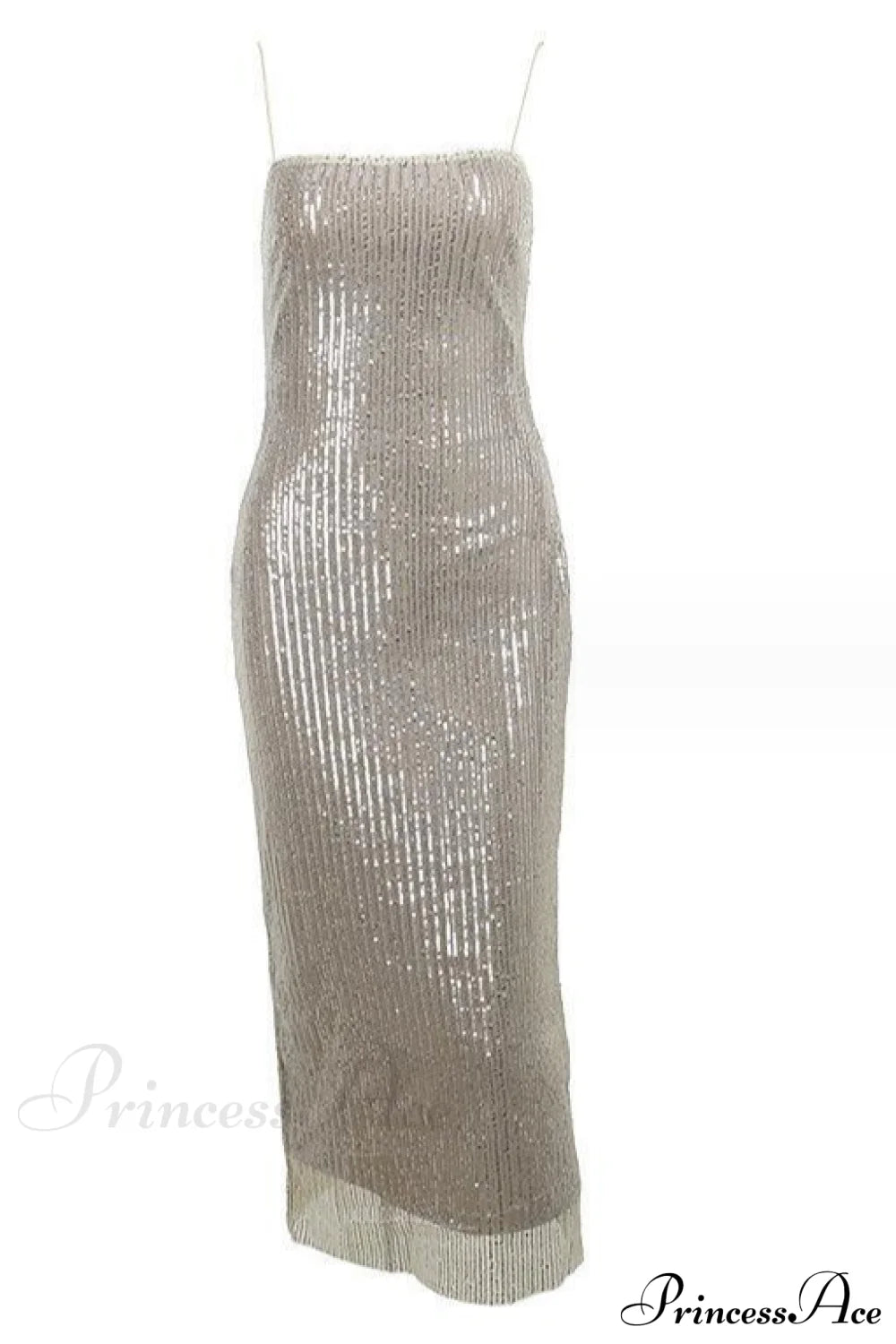 Cafe Au Lait Charming Beaded Maxi Dress
