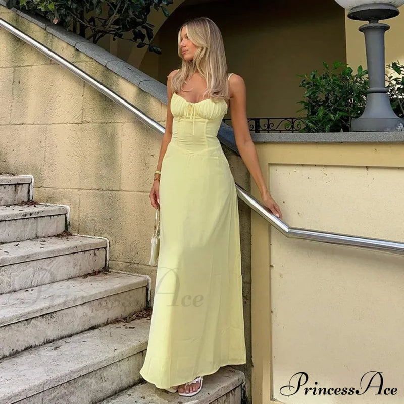 Cami Tie Up Charming Maxi Dress