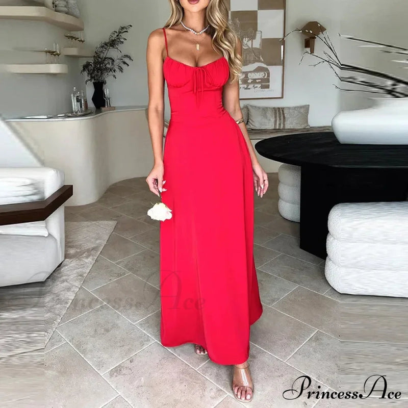 Cami Tie Up Charming Maxi Dress